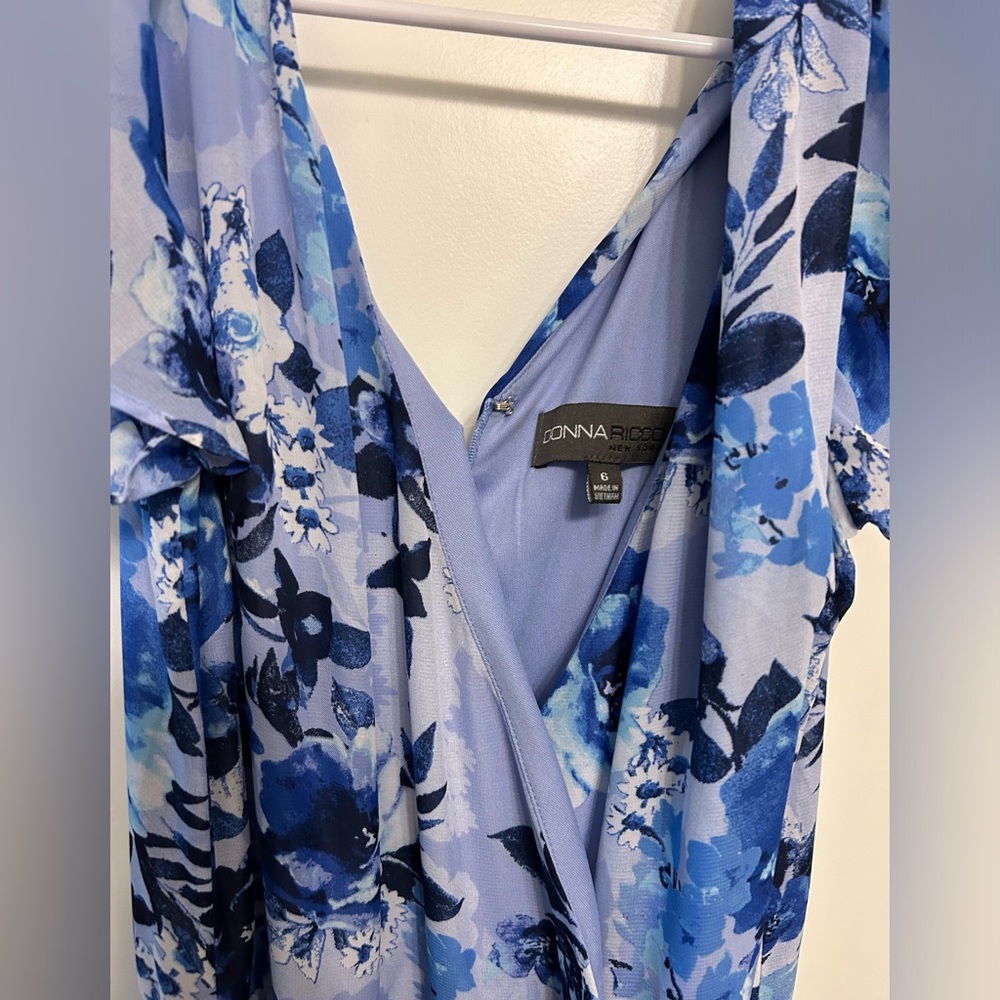 Donna Ricco Blue Floral Jumpsuit - Picture 5 of 9